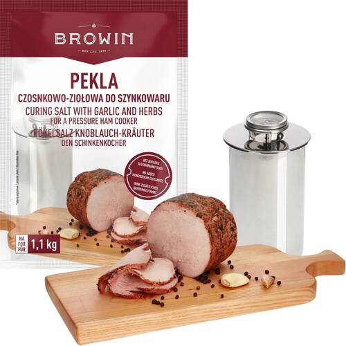 Pekla czosnkowo-ziołowa do szynkowaru Peklosól 100 g Browin - przyprawa do peklowania