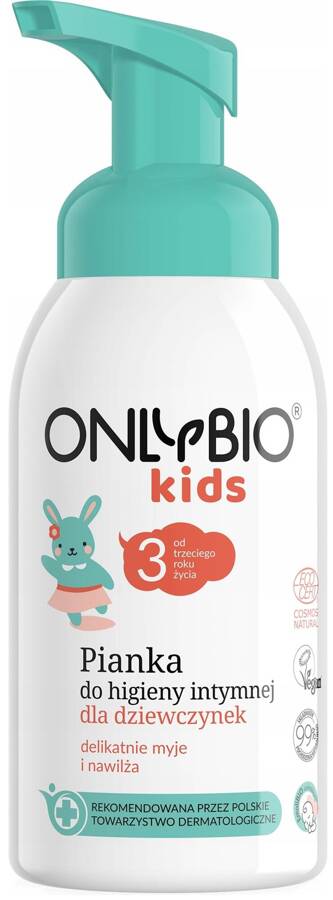 Pianka do higieny intymnej dla dziewczynek od 3. roku życia OnlyBio Kids 300 ml