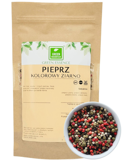 Pieprz kolorowy całe ziarna 200 g - mieszanka 4 rodzaju pieprzu