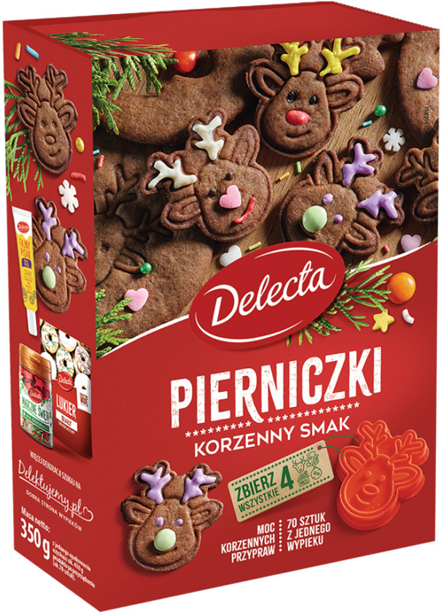 Pierniczki korzenne + foremki 350 g Delecta