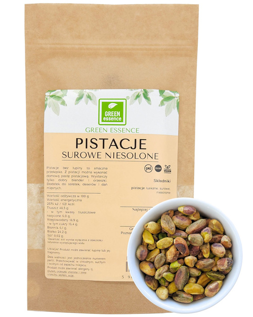 Pistacje łuskane surowe niesolone 250 g bez łupiny i soli - Naturalne