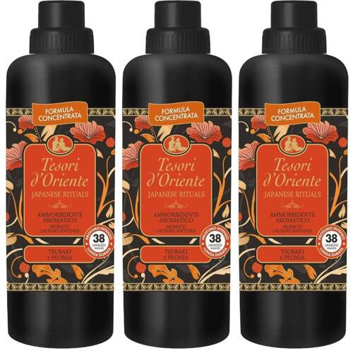 Płyn do płukania Tesori d'Oriente Tsubaki Piwonia koncentrat - Zestaw 3x 760 ml