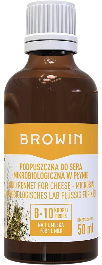 Podpuszczka do sera mikrobiologiczna w płynie 50 ml Browin - VEGE wegańska
