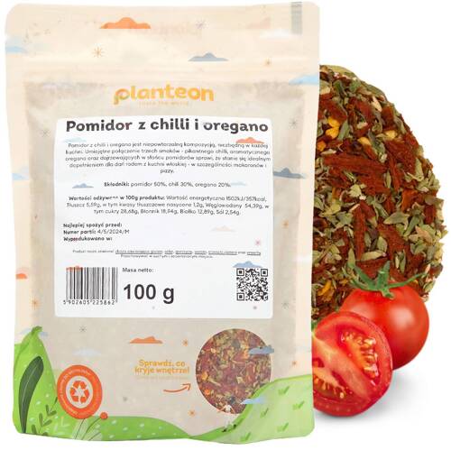 Pomidory suszone z chilli i oregano Planteon 100 g