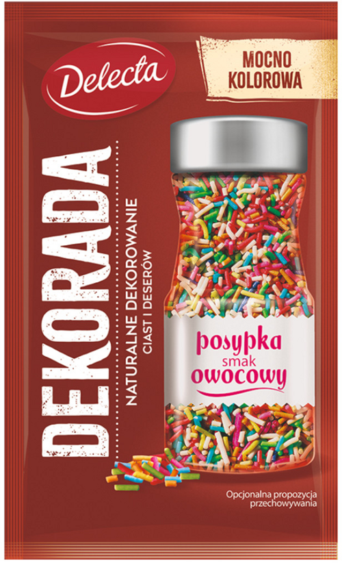 Posypka smak owocowy 30 g Delecta Dekorada