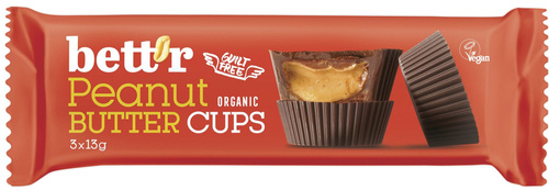 Praliny babeczki z kremem orzechowym Bezglutenowe Bio 39 g Bett'r Peanut Butter Cups