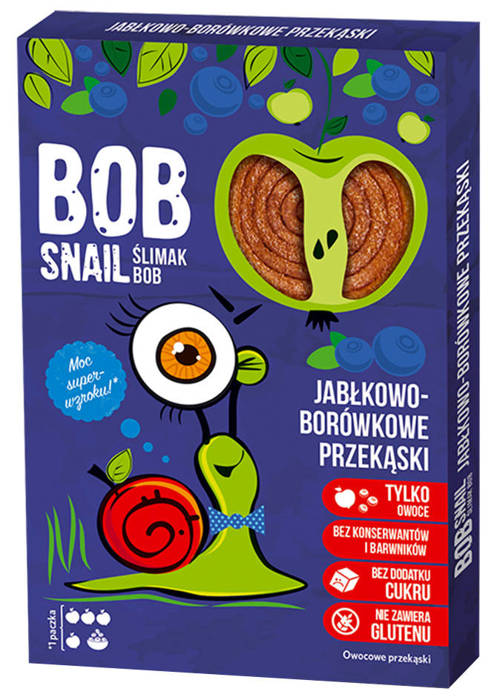 Przekąska owocowa jabłko borówka Bez Cukru 60 g Bob Snail Ślimak 