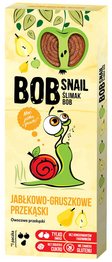 Przekąska owocowa jabłko gruszka Bez Cukru 30 g Bob Snail Ślimak 