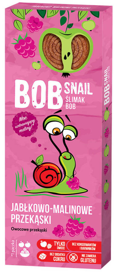 Przekąska owocowa jabłko malina Bez Cukru 30 g Bob Snail Ślimak 