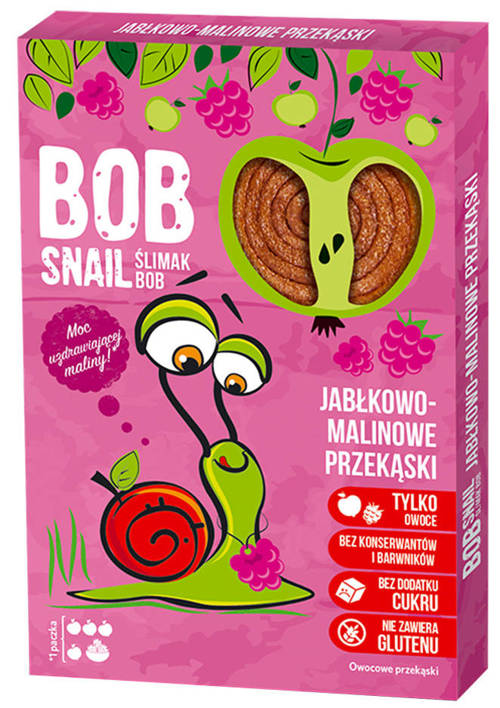 Przekąska owocowa jabłko malina Bez Cukru 60 g Bob Snail Ślimak 