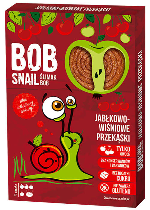 Przekąska owocowa jabłko wiśnia Bez Cukru 60 g Bob Snail Ślimak 