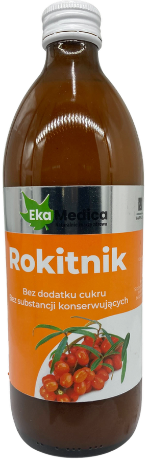 Rokitnik sok z rokitnika bez cukru i konserwantów 500 ml EkaMedica - suplement diety