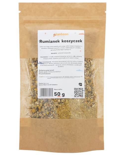 Rumianek koszyczek suszony 50 g Planteon - suszone kwiaty jadalne