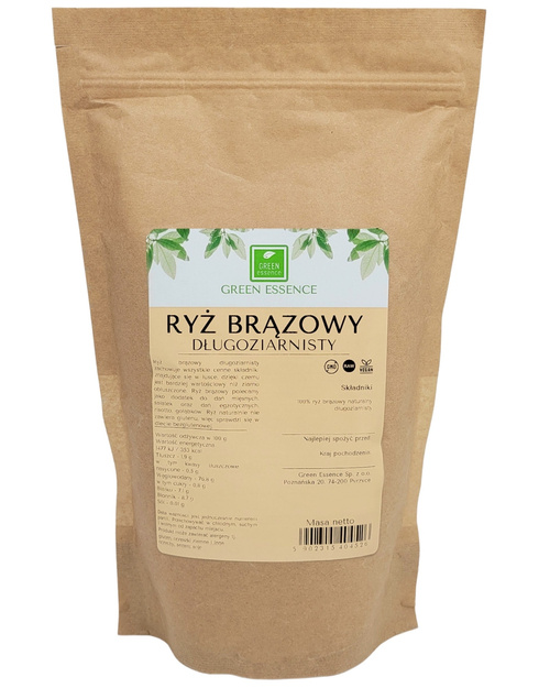 Ryż brązowy długoziarnisty 1 kg - naturalnie długi