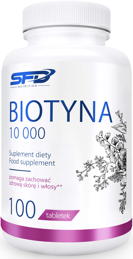 SFD Biotyna 10 000 - suplement diety 100 tabl. Skóra Włosy Paznokcie