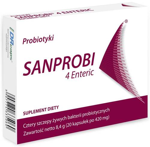 Sanprobi 4 Enteric - suplement diety 20 kapsułek -  probiotyk wieloszczepowy