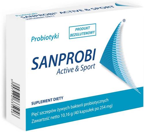 Sanprobi Active & Sport - suplement diety 40 kapsułek -  probiotyk wieloszczepowy