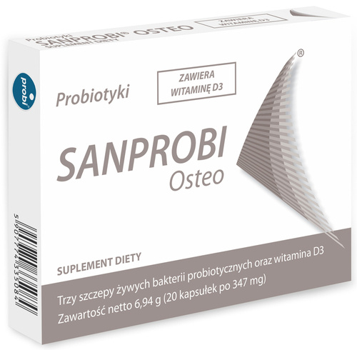 Sanprobi Osteo + witamina D3 - suplement diety 20 kapsułek -  probiotyk wieloszczepowy