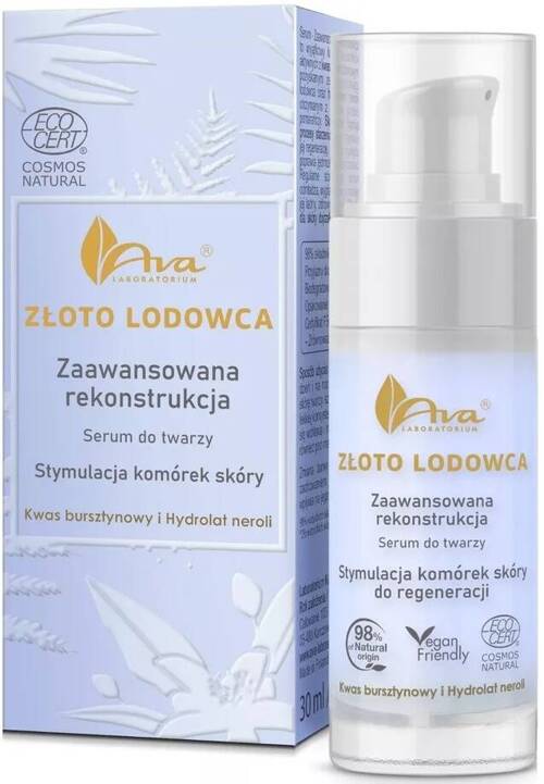 Serum do twarzy 30 ml Ava Laboratorium Złoto Lodowca Zaawansowana Rekonstrukcja