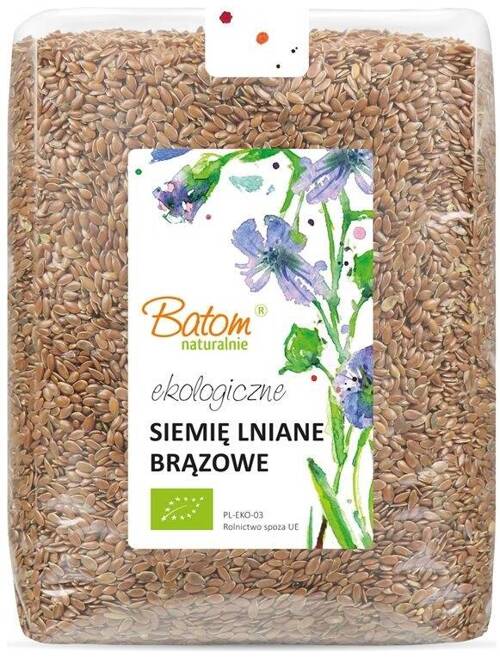 Siemię lniane brązowe - len brązowy BIO 1 kg - Batom