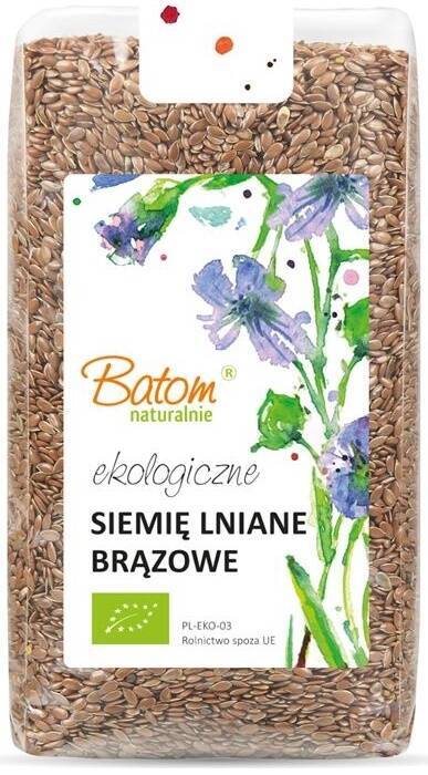 Siemię lniane brązowe - len brązowy BIO 500 g - Batom