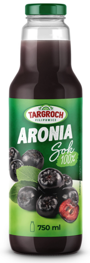 Sok z aronii 100% naturalny Bez Cukru 750 ml Targroch Aronia