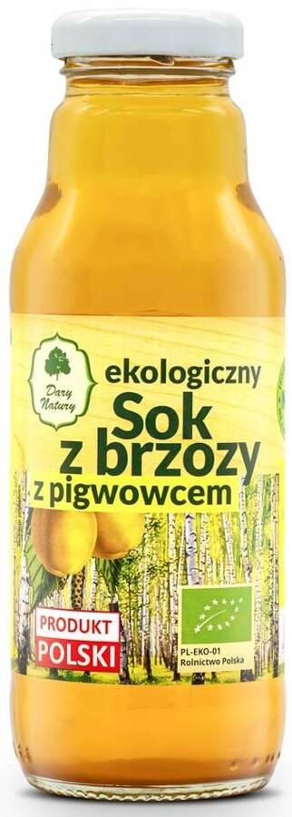 Sok z brzozy z pigwowcem Ekologiczny BIO 270 ml butelka Dary Natury