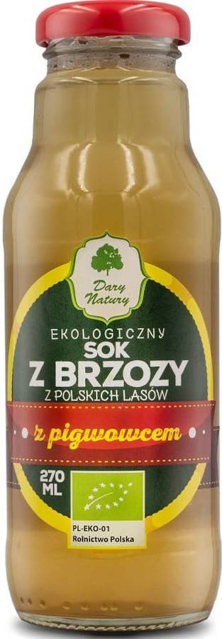 Sok z brzozy z pigwowcem Ekologiczny Bio 270 ml butelka Dary Natury