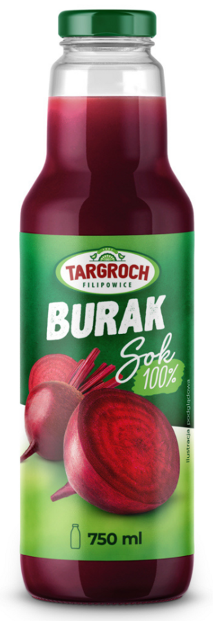 Sok z buraka 100% naturalny Bez Cukru 750 ml Targroch Burak