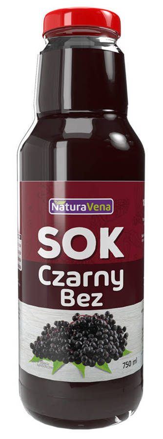 Sok z czarnego bzu 100% naturalny 750 ml NaturaVena Czarny Bez