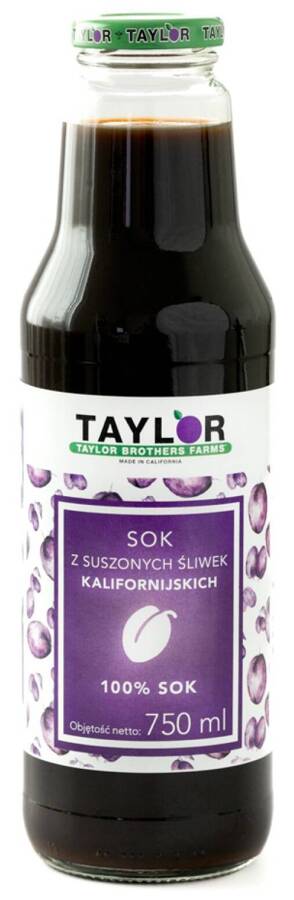 Sok z suszonych śliwek kalifornijskich naturalny Bez Cukru 750 ml Taylor