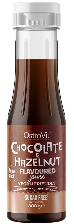 Sos czekoladowo-orzechowy Bez Cukru 300 g OstroVit Chocolate & Hazelnut Flavoured Sauce