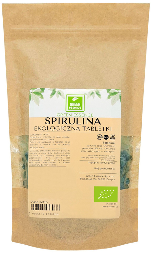 Spirulina BIO 500 mg tabletki 250 g Superfood - suplement diety