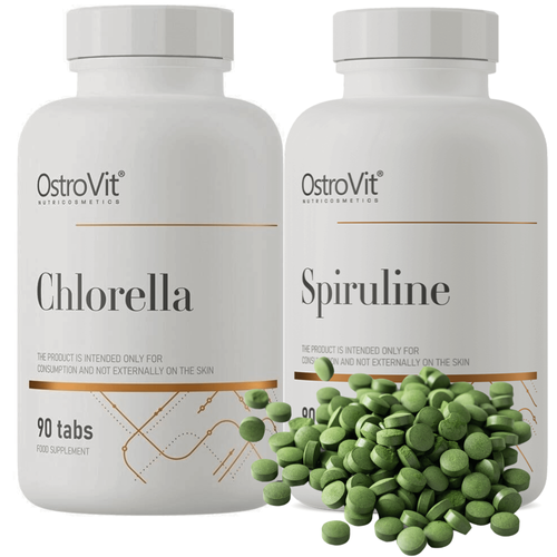 Spirulina + Chlorella - Suplement diety Superfoods 90+90 tabl - Ostrovit