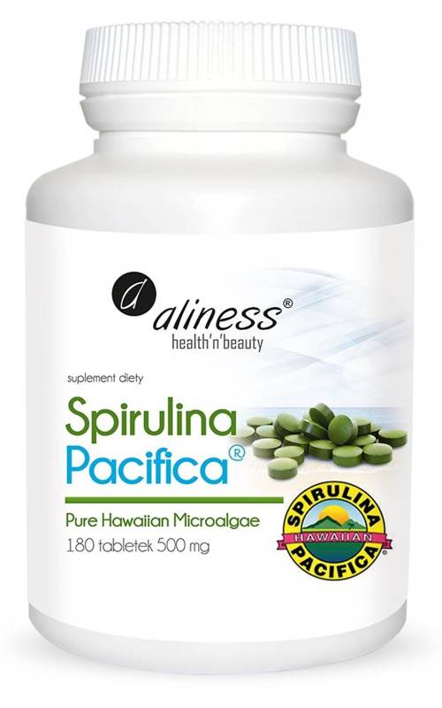 Spirulina Hawajska Pacyfica 500 mg 180 tabl. Vege Aliness - suplement diety