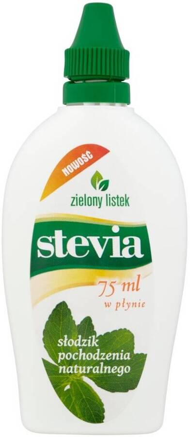Stevia słodzik stołowy naturalny Stewia w płynie 75 ml Zielony Listek