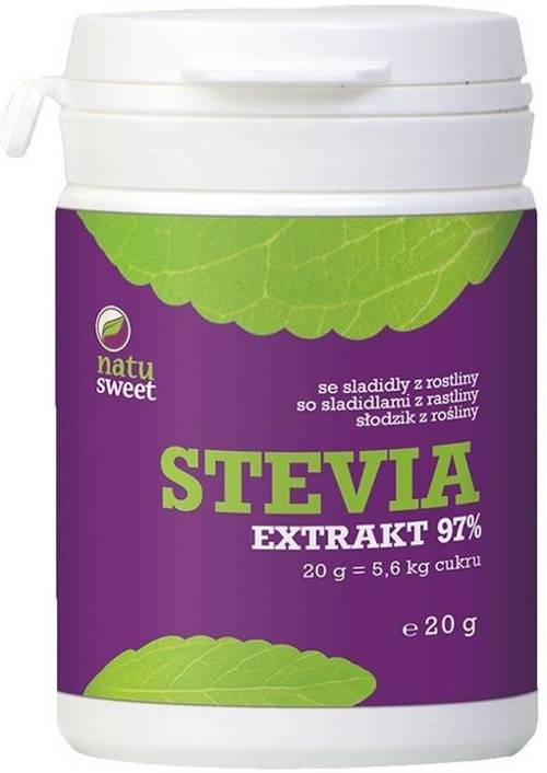 Stewia, czysty ekstrakt 97% proszek, Naturalna 20 g - NatuSweet