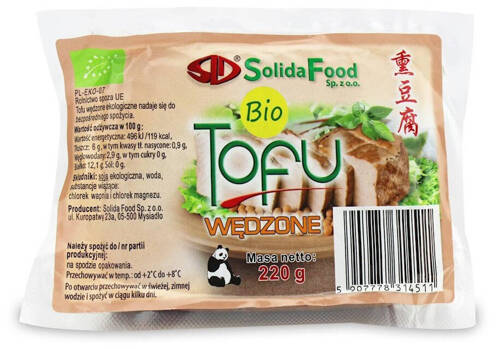 Tofu wędzone dymem z drewna - wegańskie Ekologiczne BIO 220 g - Solida Food