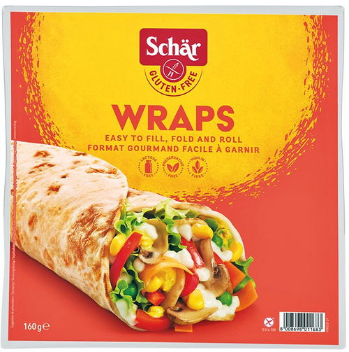 Tortilla Wraps Bezglutenowa wegańska (2x80g) 160 g - Schar (WAŻN. 01.01.2025)