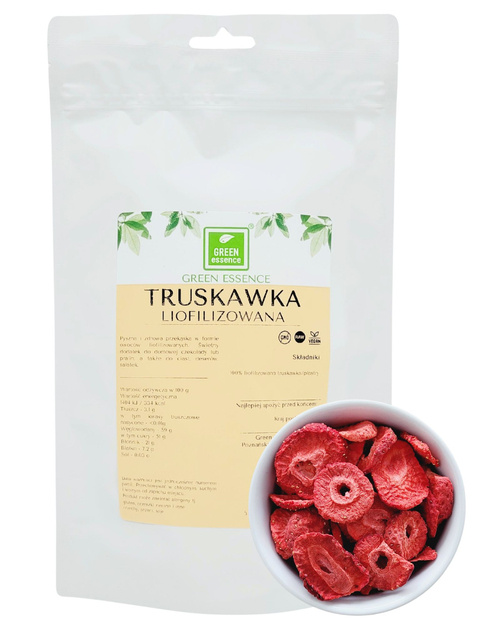 Truskawka liofilizowana plastry 20 g - owoce liofilizowane Truskawki