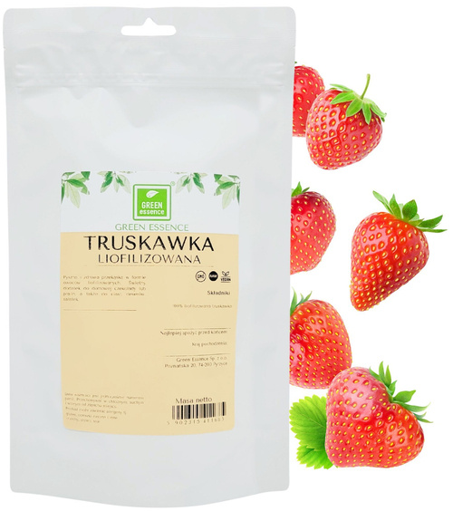 Truskawka liofilizowana proszek 100 g Truskawki owoce liofilizowane