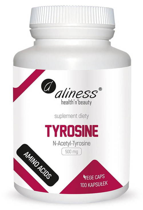 Tyrozyna N-Acetyl-Tyrosine aminokwas 500 mg 100 kaps. Vege Aliness - suplement diety