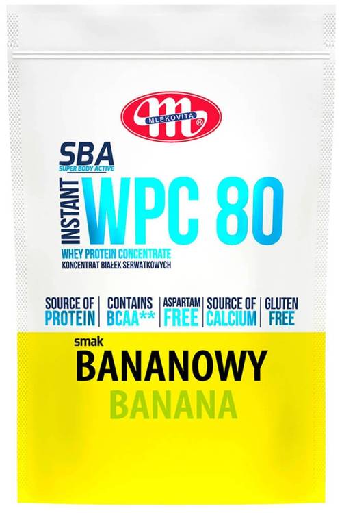 WPC 80 Instant Bananowy Koncentrat białek serwatkowych 700 g - SBA Mlekovita