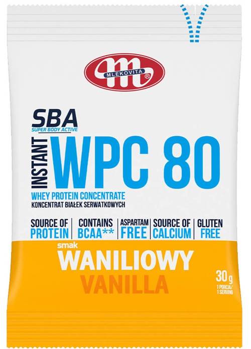WPC 80 Instant Waniliowy Koncentrat białek serwatkowych 30 g - SBA Mlekovita