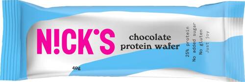 Wafelek proteinowy czekoladowy Bez Cukru Keto Zestaw 12x 40g Nick's Protein Wafer Chocolate