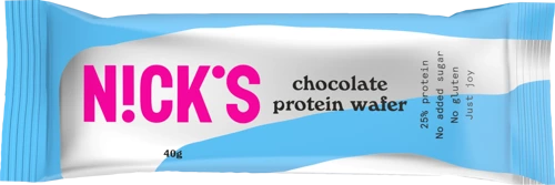 Wafelek proteinowy czekoladowy w czekoladzie Bez Cukru Keto 40 g Nick's Protein Wafer Chocolate