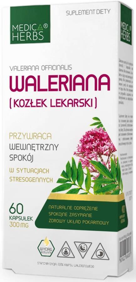 Waleriana Kozłek Lekarski 300 mg 60 kaps. Medica Herbs - suplement diety