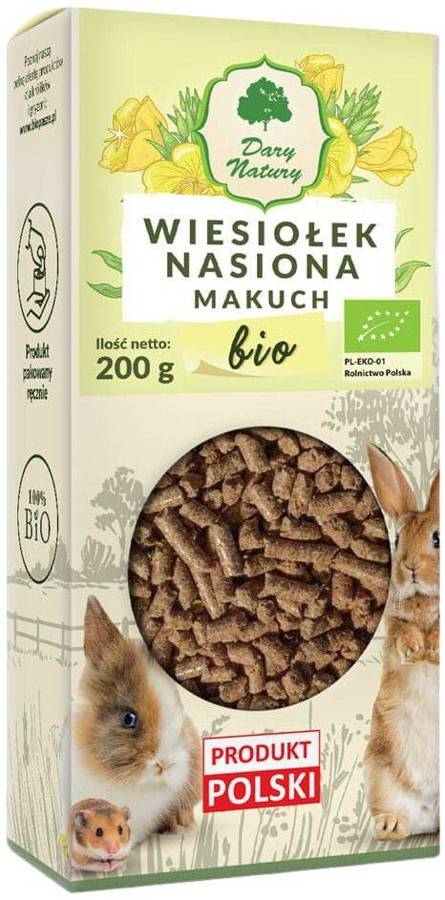 Wiesiołek nasiona makuch Bio 200 g Dary Natury - dla zwierząt domowych  gryzoni