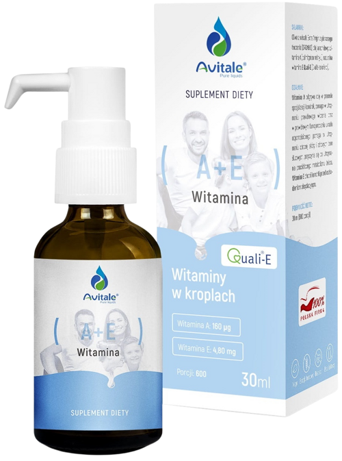 Witamina A+E QualiE krople doustne 30 ml Avitale - suplement diety