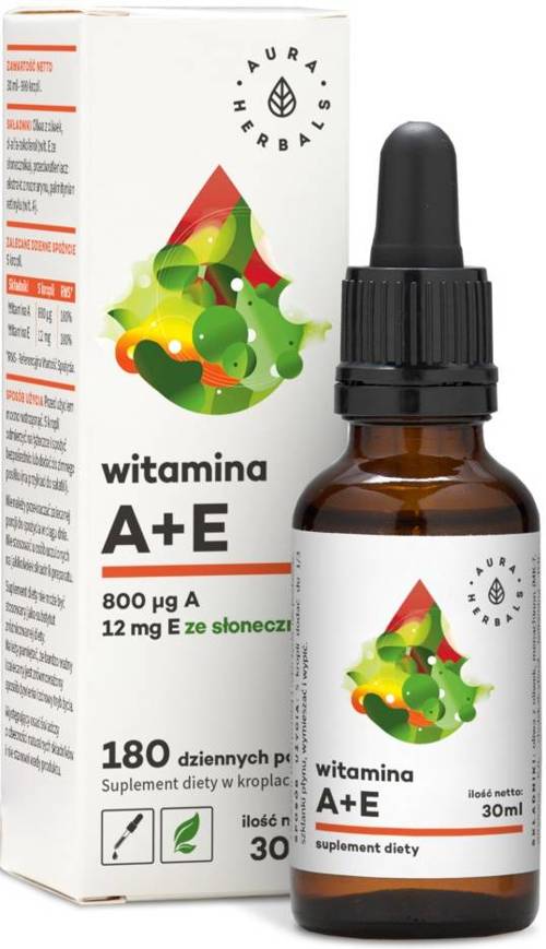 Witamina A + E - Suplement Diety krople 30 ml - Aura Herbals